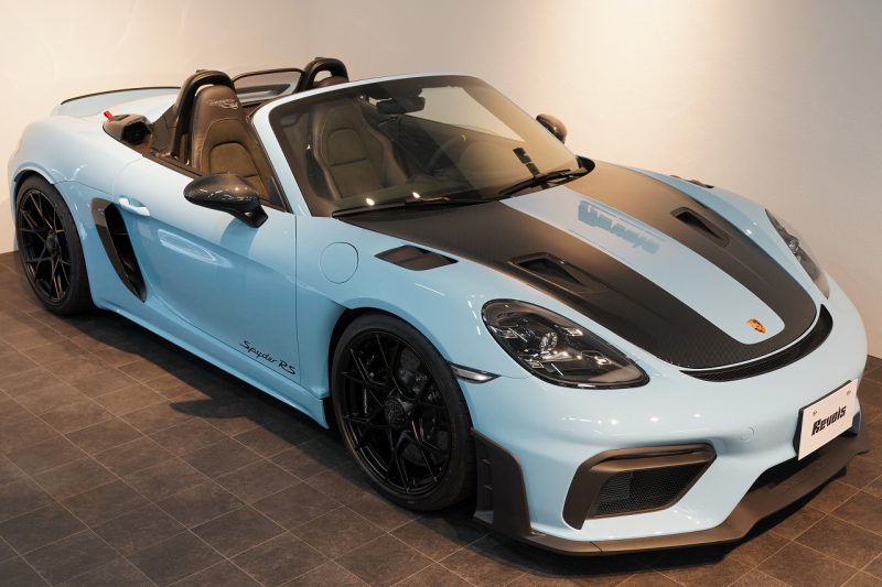 ポルシェ 718スパイダー RS PDK OP605 ガルフブルー ヴァイザッハPKG クロノPKG PCCB Fリフト レザーインテリア 中古車 中古車
