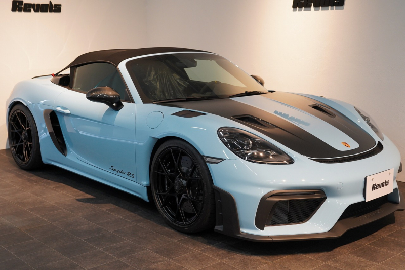 ポルシェ 718スパイダー RS PDK OP605 ガルフブルー ヴァイザッハPKG クロノPKG PCCB Fリフト レザーインテリア 中古車 中古車