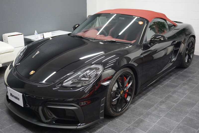 ポルシェ 718スパイダー Boxster Spyder  6MT スパイダークラシックインテリア LEDヘッドライト ブラック 中古車 中古車