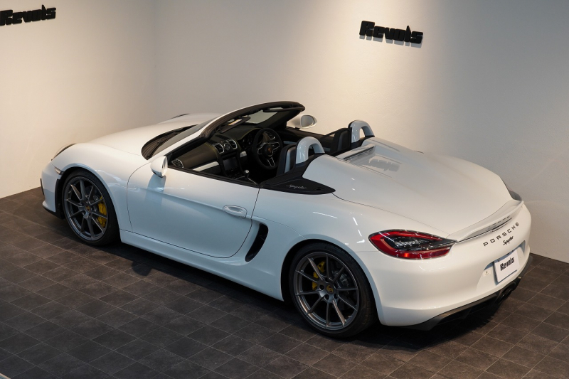 ポルシェ ボクスター Spyder PCCB アダプティブスポーツシート  オールレザー×イエローステッチ キャララホワイトメタリック  中古車