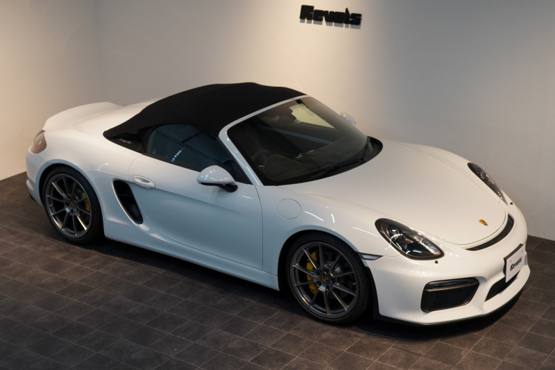 ポルシェ ボクスター Spyder PCCB アダプティブスポーツシート  オールレザー×イエローステッチ キャララホワイトメタリック  中古車