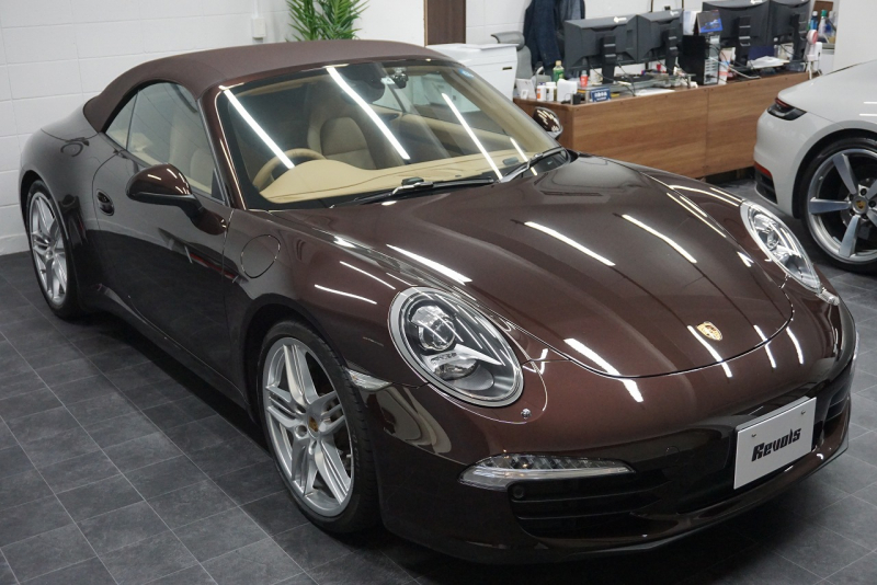 ポルシェ 911(Type991.1) Carrera Cabriolet スポーツエグゾースト オールレザーインテリア スポーツデザイン20ホイール マホガニーメタリック  中古車