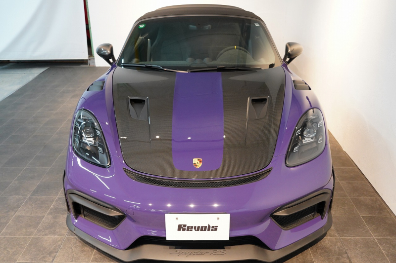 ポルシェ 718スパイダー RS PDK 1オーナー ウルトラヴァイオレット/PTSカラー ヴァイザッハPKG PCCB Fリフト クロノPKG 中古車 中古車