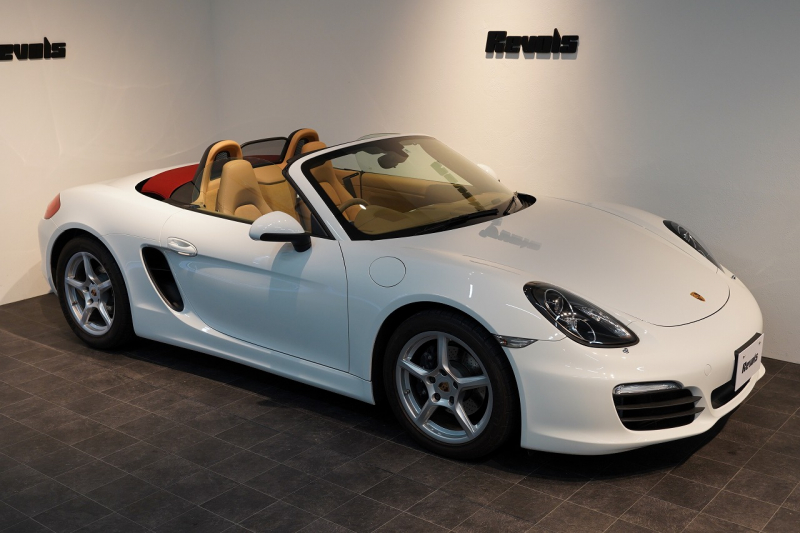 ポルシェ ボクスター(Type981) PDK 赤幌 ルクソールベージュインテリア スポーツステアリング スポーツテールパイプ 中古車 中古車