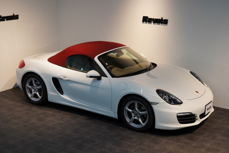 ポルシェ ボクスター(Type981) PDK 赤幌 ルクソールベージュインテリア スポーツステアリング スポーツテールパイプ 中古車 中古車