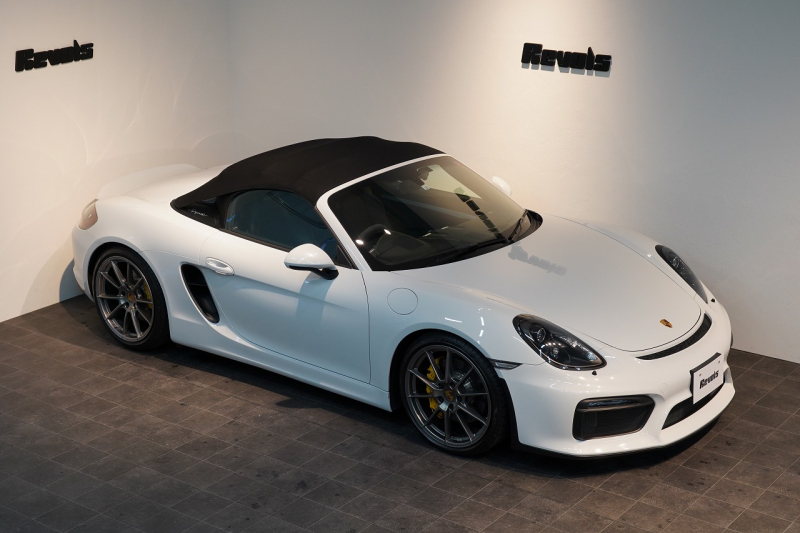 ポルシェ ボクスター(Type981) Spyder PCCB 18wayスポーツシート オールレザー×イエローステッチ キャララホワイト 中古車 中古車