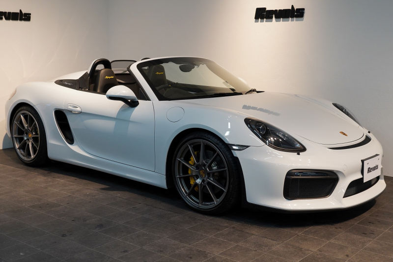 ポルシェ ボクスター(Type981) Spyder PCCB 18wayスポーツシート オールレザー×イエローステッチ キャララホワイト 中古車 中古車