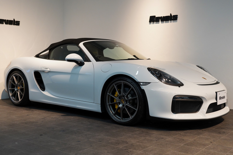 ポルシェ ボクスター(Type981) Spyder PCCB 18wayスポーツシート オールレザー×イエローステッチ キャララホワイト 中古車 中古車