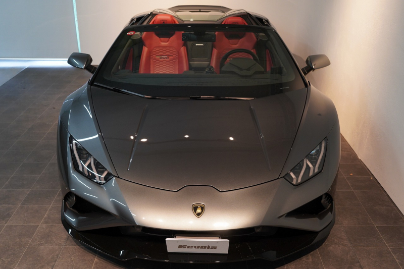 ランボルギーニ ウラカン EVO Spyder RWD Grigio Lynx  エレガントレザーインテリア/Rosso Rea 20インチNarvi鍛造ホイール 中古車 中古車