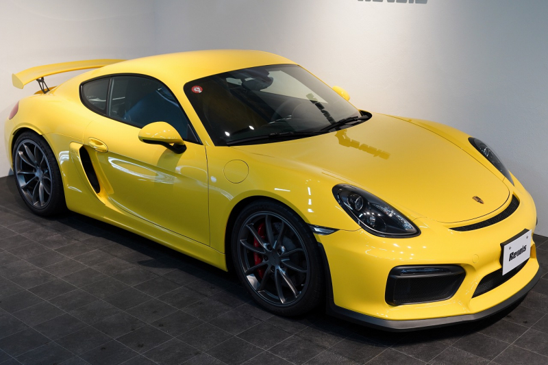 ポルシェ ケイマン(Type981) GT4 6MT 左H スポーツクロノ スポーツエグゾースト レザーインテリア/イエローステッチ 中古車 中古車