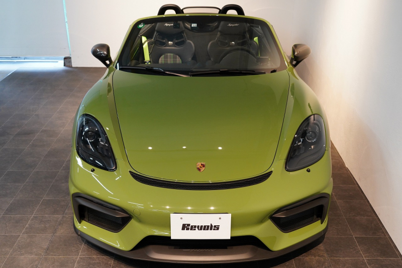 ポルシェ 718スパイダー 6MT ワンオーナー 左H PTSカラー/オリーブグリーン PCCB レザーインテリア 中古車 中古車