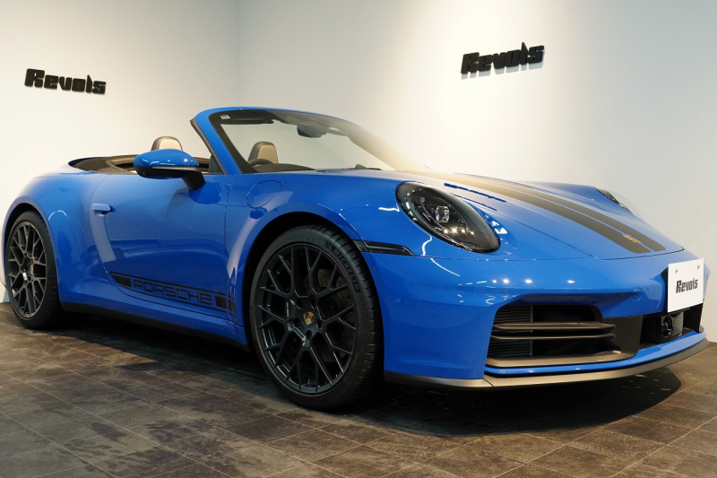 ポルシェ 911(Type992) Carrera Cabriolet PDK 後期モデル(Type992.2) ワンオーナー OP253 ルガーノブルー スポクロ スポエグ 20/21インチRSSpyderホイール 中古車