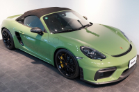 ポルシェ 718スパイダー 6MT ワンオーナー 左H PTSカラー/オリーブグリーン PCCB レザーインテリア 中古車 中古車